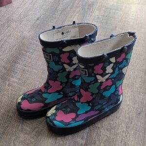 OAK Kids Butterfly Rain Boots - Navy and Multicolor